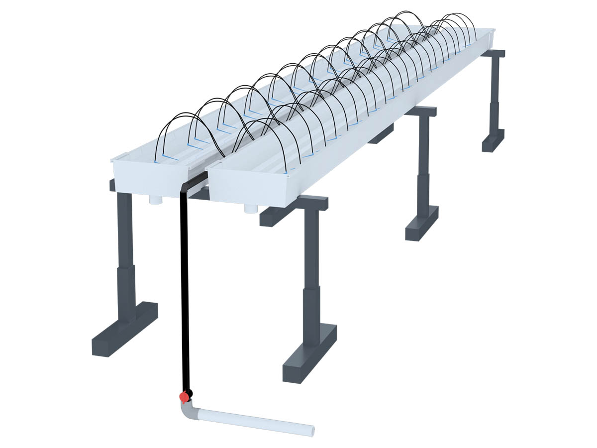Grooved Cultivation Trough for Substrate Bag Growing Systems